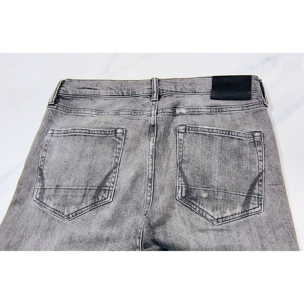 ALL SAINTS Rex Jeans Mens 31x32 Gray Wash Button Fly Distressed Slim Fit Denim - Picture 4 of 10